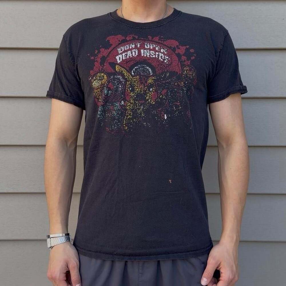 Vintage Pokémon Graphic T-Shirt, Zombie 'Don't Open Dead Inside' Pikachu Tee, Si